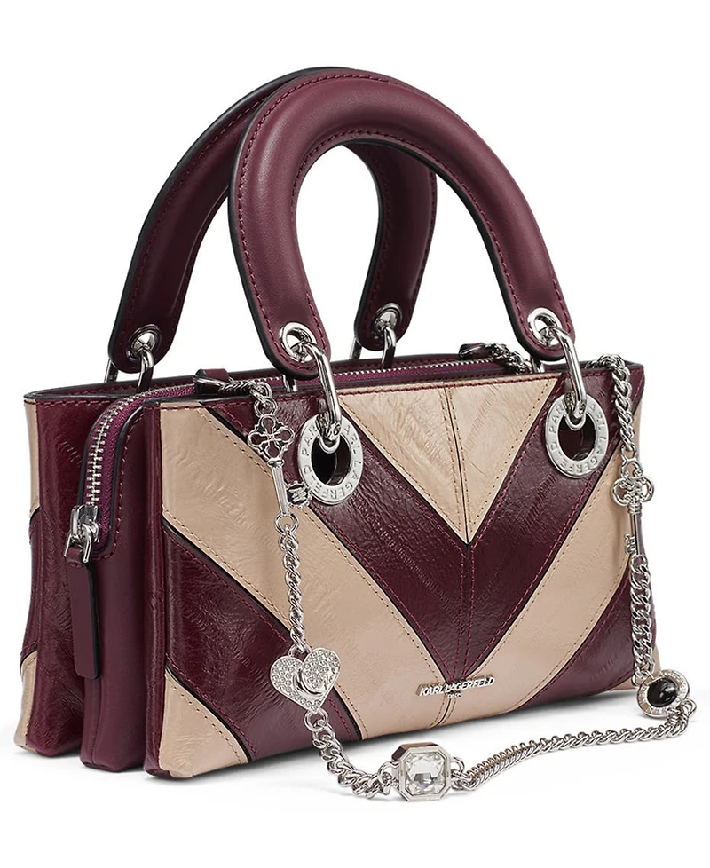 Karl Lagerfeld Paris Benoite Small Leather Satchel Handbag