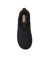 Dearfoams Women's Fireside by Sport Knit And Suede Slip On Shoetie Water Repellent Slippers