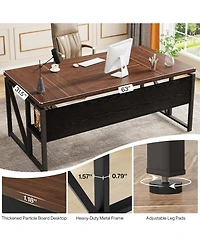 Tribesigns 63" L-Shaped Desk with File Cabinet