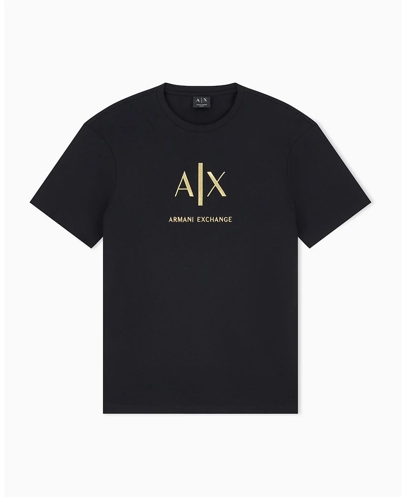 A|X Armani Exchange Men's Black And Gold Slim T-Shirt
