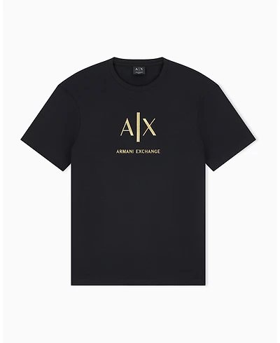 A|X Armani Exchange Men's Black And Gold Slim T-Shirt