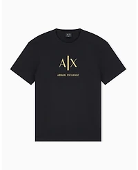 A|X Armani Exchange Men's Black And Gold Slim T-Shirt