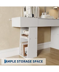 63" Long Console Table with 2 Drawers, Modern Farmhouse Entryway Table Behind Couch Hidden Storage, Narrow Wood Sofa Table for Hallway, Living Room