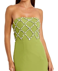Mac Duggal Women's Strapless Crystal-Embellished Column Midi Dress