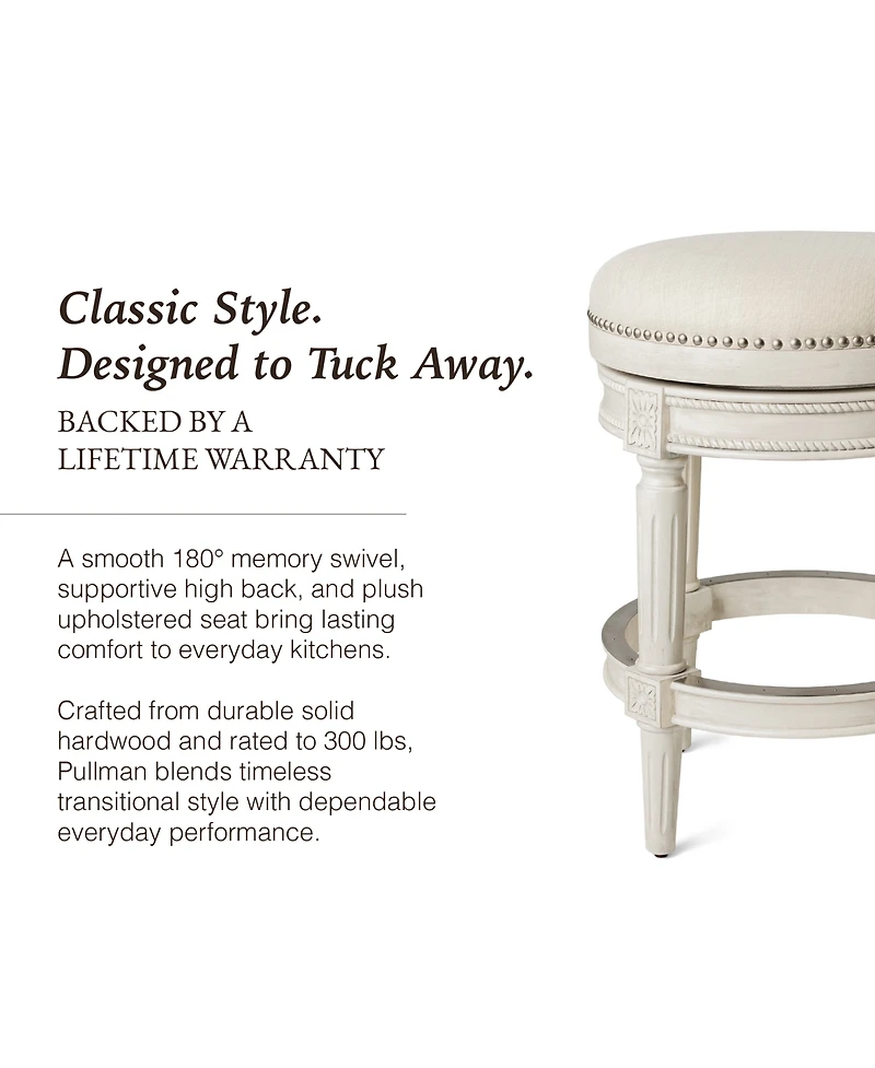 Pullman Backless Swivel Upholstered Kitchen Counter Stool, 26"
