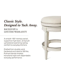 Pullman Backless Swivel Upholstered Kitchen Counter Stool, 26"