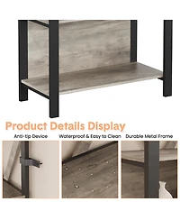 5-Tier Industrial Bookshelf with Led Lights, 66 in. Tall Open Display Shelves Storage Organizer, Modern Freestanding Storage Bookcase for Home Office