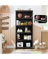 Modern 5-Tier Open Bookshelf, 69 in. Tall Mdf Floor Standing Storage Bookcase with Adjustable Shelves and Anti-Tip Kit for for Living Room Home Office