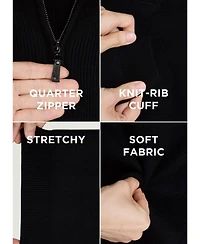 Xray Boy's 4-18 Ribbed Knit Quater Zip Mock Neck Sweater
