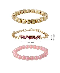 K-Pop Demon Hunters Bracelet Official License, Gold-Tone Huntrix Bracelets 3-Piece Set, K-Pop Gifts
