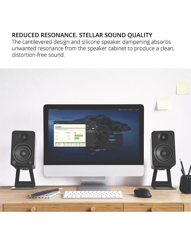 Kanto Elevated Desktop Speaker Stands for Midsize Speakers - Pair