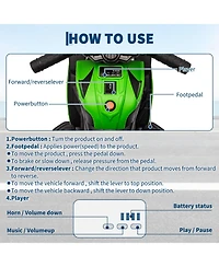 30 Inch Kids 6V Ride On Motorcycle, Electric Bike with Training Wheels Headlights Music for Toddlers, Light Pink/Rose Red/Green/White, Ages 2-5