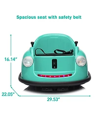 12V Electric Ride-On Bumper Car for Kids, 360degree(s) Spin, Remote Control, Music, Safety Certified, Fun Gift for Boys and Girls