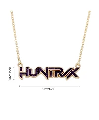K-Pop Demon Hunters Huntrix Necklace Official License, 16"+3.25" Gold-Tone Huntrix Nameplate Necklace, K-Pop Gifts