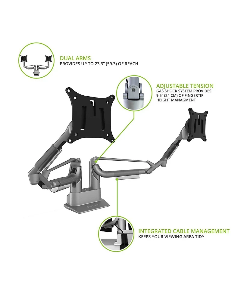 Kanto DMS2000 Dual-Monitor Desktop Mount for 17" - 32" Displays