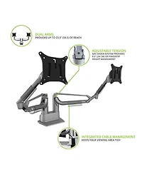 Kanto DMS2000 Dual-Monitor Desktop Mount for 17" - 32" Displays