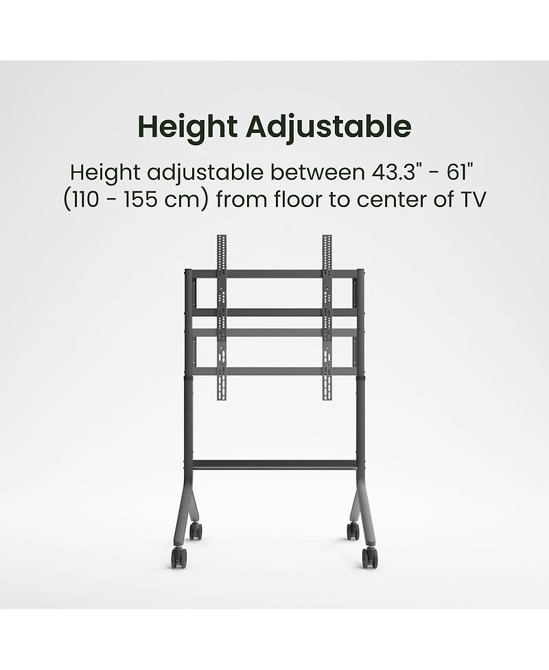 Kanto MTP90 Height Adjustable Rolling Tv Stand for 55" - 90" TVs