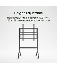 Kanto MTP90 Height Adjustable Rolling Tv Stand for 55" - 90" TVs