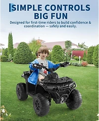 33.5x18.1x22 Inch 12V Electric Atv for Kids Ride On, 4 Wheeler with Remote Control Dual Drive, Outdoor Toy for Boys Girls, Purple, Ages 3-6