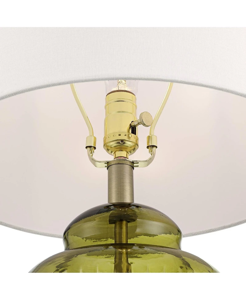 360 Lighting Grimmia 24" High Moss Green Glass Table Lamp with White Dimmer