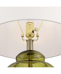 360 Lighting Grimmia 24" High Moss Green Glass Table Lamp with White Dimmer