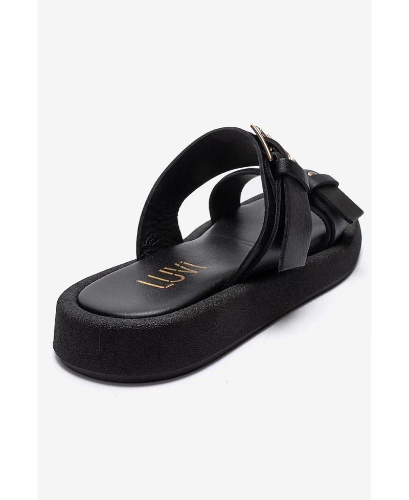 Forever and Always Shoes Women's Dorel Leather Buckle Sandal
