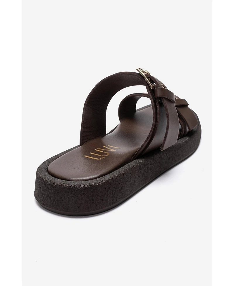 Forever and Always Shoes Women's Dorel Leather Buckle Sandal