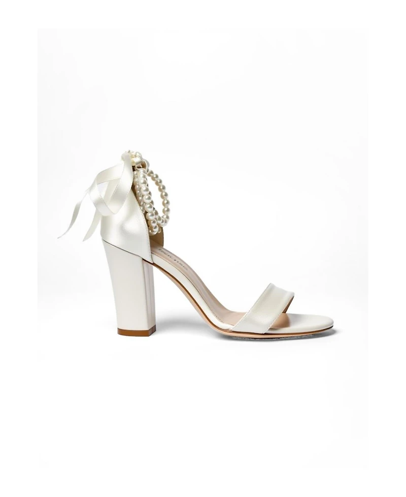 Forever and Always Shoes Women's Caelis Pearl Ankle Strap Block Heel Sandal