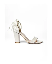 Forever and Always Shoes Women's Caelis Pearl Ankle Strap Block Heel Sandal