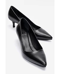Forever and Always Shoes Women's Jalen Leather Stiletto Pump