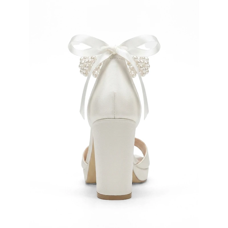 Prologue Shoes Women's Maera Block Heel Bridal Sandal