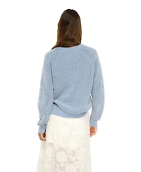 Belle & Bloom Women's and Hudson Street Cable Garment Dyed Sweater