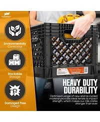 Juggernaut Storage Crate for Office Storage and Classroom Organization, 4-Pack