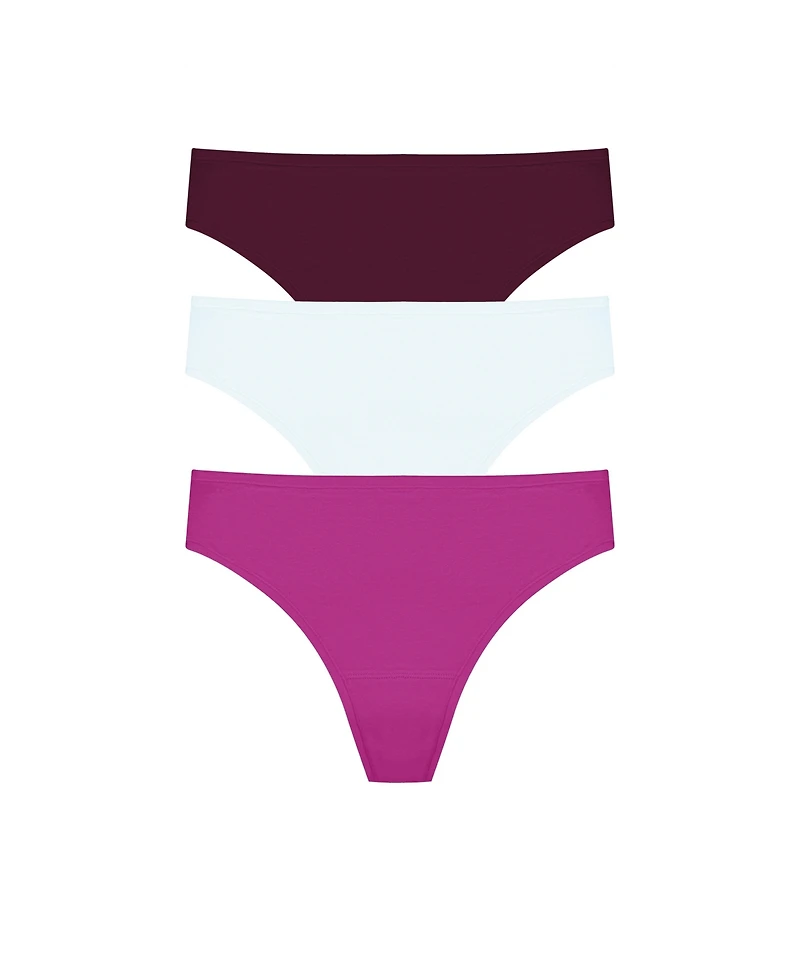 Natori Women's Bliss Bare Cotton Thong 3-Pack