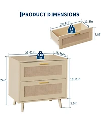 Rattan Nightstands Set of 2