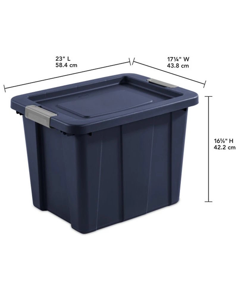 Sterilite 18 Gal Latching Tuff1 Stackable Storage Tote with Latching Lid, 6 Pack