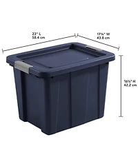 Sterilite 18 Gal Latching Tuff1 Stackable Storage Tote with Latching Lid, 6 Pack