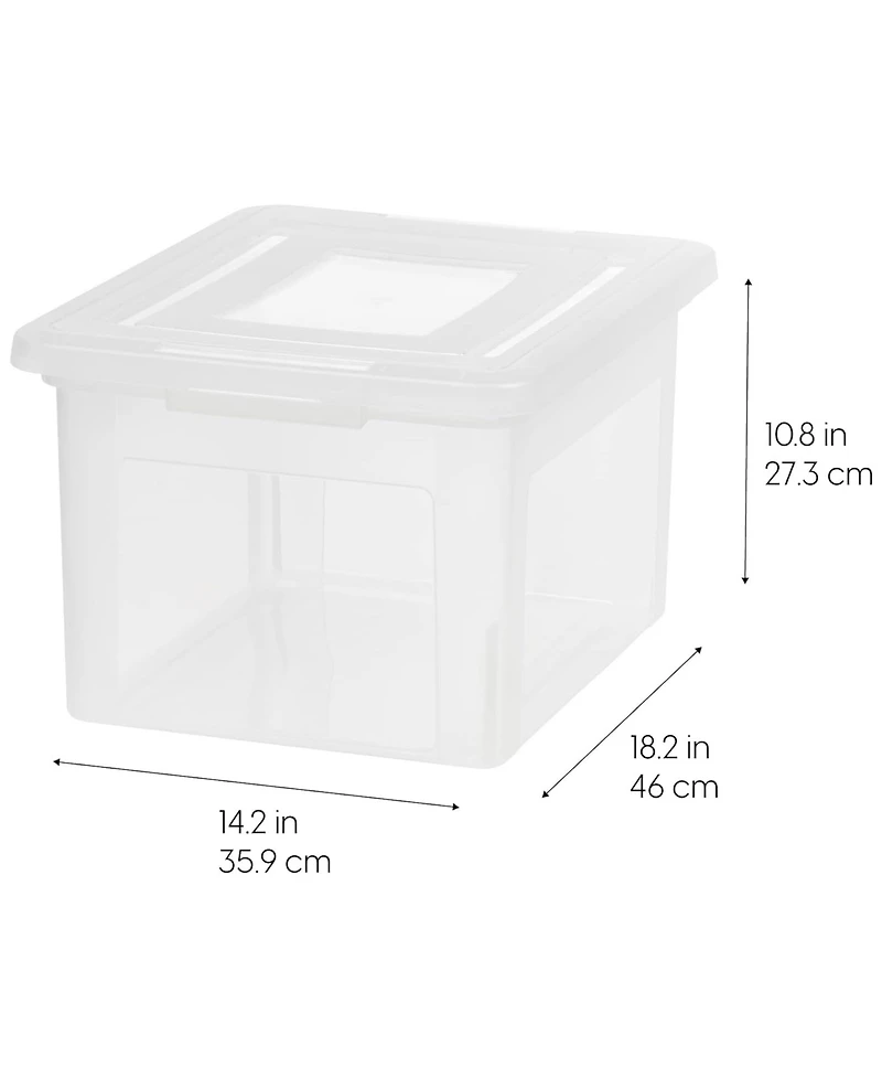Iris Usa 8 Pack Plastic File Box w/ Lids, Letter/Legal Storage Organizer, 35 Qt