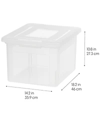 Iris Usa 8 Pack Plastic File Box w/ Lids, Letter/Legal Storage Organizer, 35 Qt