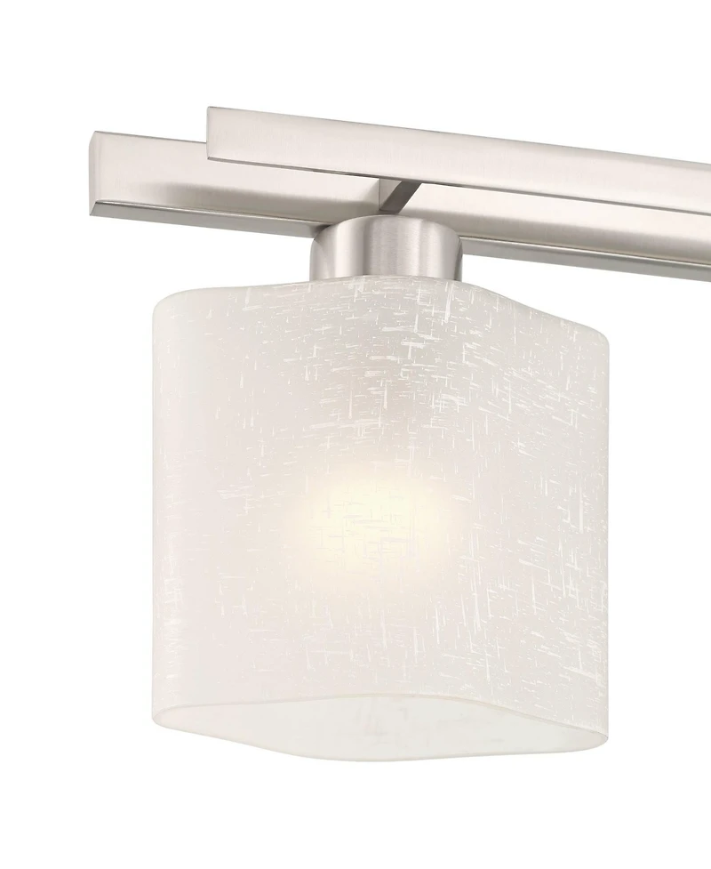 Possini Euro Design Possini Euro Linen Glass 40 1/2"W Brushed Nickel 5-Light Bath Light
