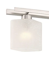 Possini Euro Design Possini Euro Linen Glass 40 1/2"W Brushed Nickel 5-Light Bath Light