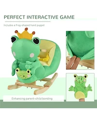 Yobtop Frog Style Rocker Soft Plush Fabric Music Rocking Horse Toy, Ages 18-36 Months
