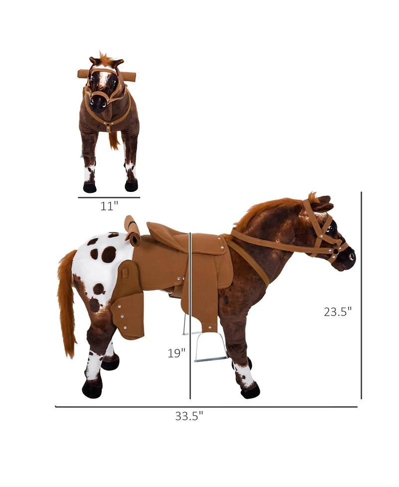 Yobtop Sound-Making Padded Ride-On Horse Toy, 110 lb. Capacity, Ages 3+