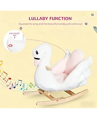 Yobtop Plush Swan Rocking Horse with Lullaby, 66 lb. Capacity, Ages 18 Months+