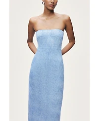 Nocturne Women's Denim Strapless Midi Dress
