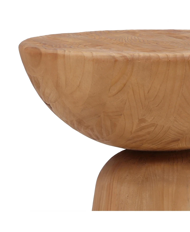 Dovetail Furniture Kyoto Pine Wood Round Side Table