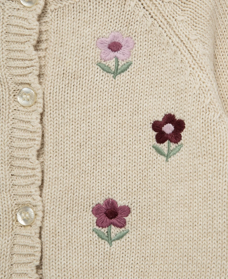 Little Me Baby Girls' Flower Sweater and Pants, 2-Piece Set