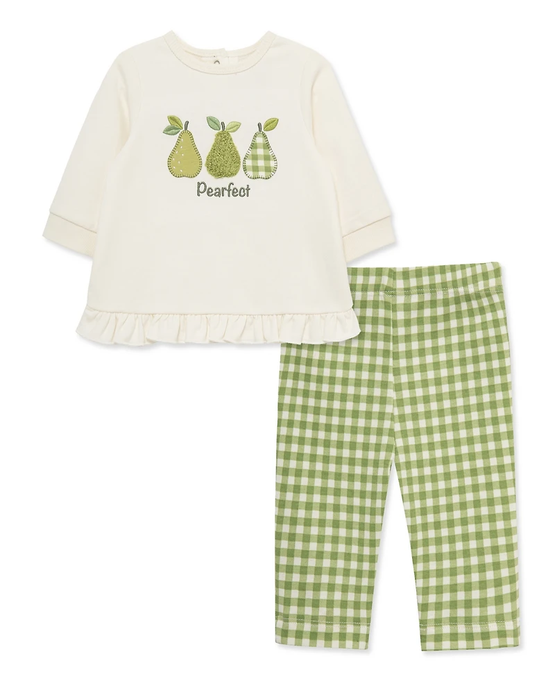 Little Me Baby Girls' Pearfect Graphic Top and Pants, 2-Piece Set
