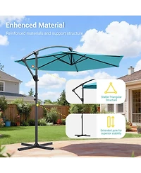 Sonkuki 10 Feet Outdoor Patio Hanging Offset Cantilever Umbrella, Cantilever Umbrella with Cross Base