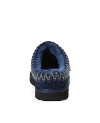 Dearfoams Men's Grafton Genuine Shearling Clog Slipper with Embroidery